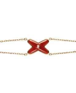 Pulsera Chaumet Jeux de Liens Oro Rosa 18K Diamante y Cornalina | 085123