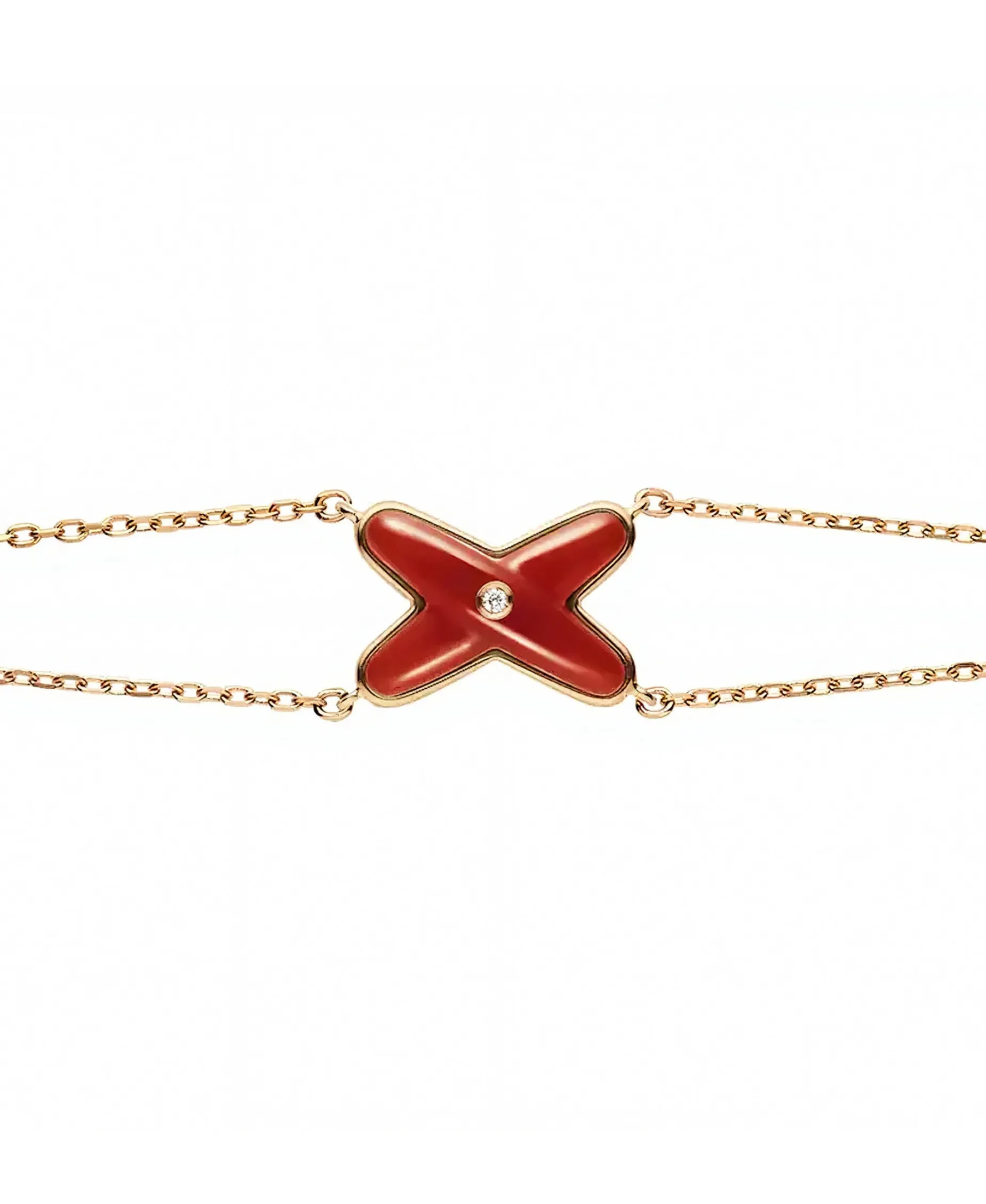 Pulsera Chaumet Jeux de Liens Oro Rosa 18K Diamante y Cornalina | 085123