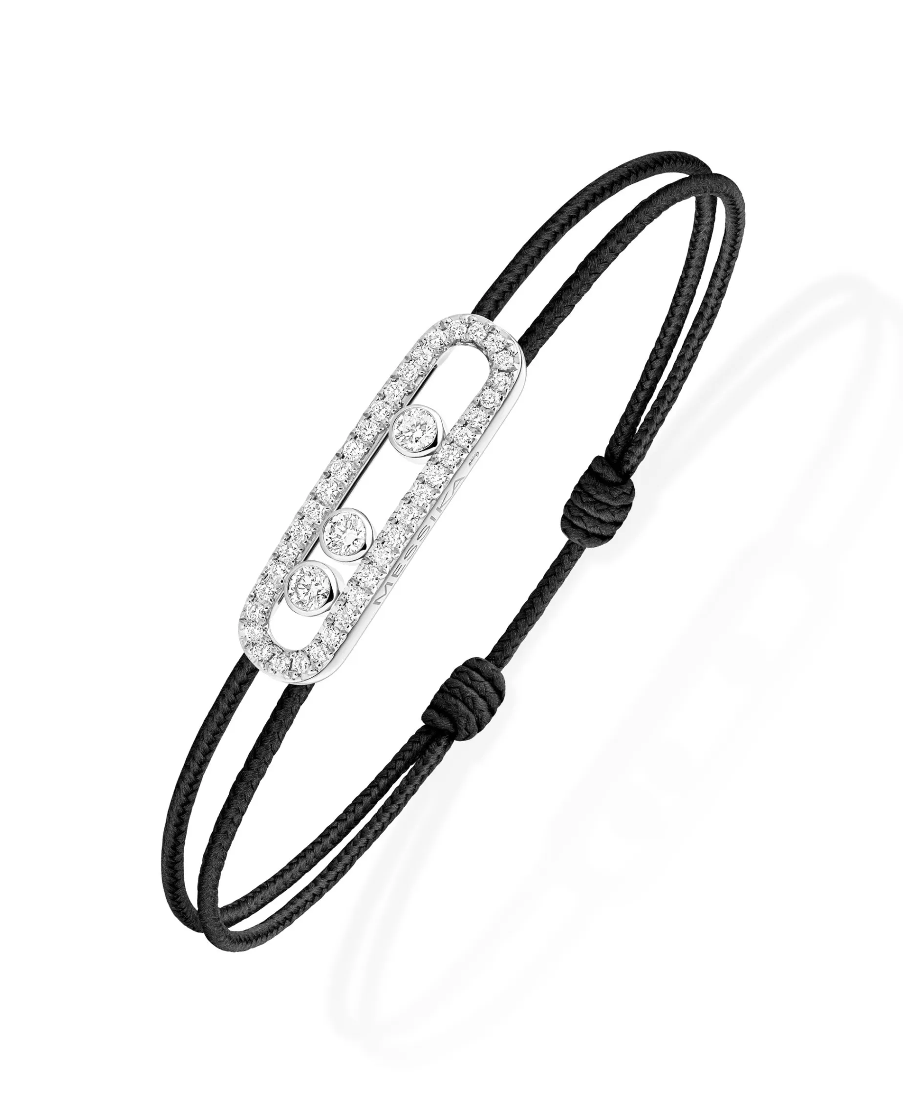 Pulsera Cordón Negro Con Pavé Messika Care(s) | 14141-WG