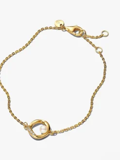 Pulsera Círculo PANDORA Forma Orgánica en Pavé y Perla - 563830C01-18