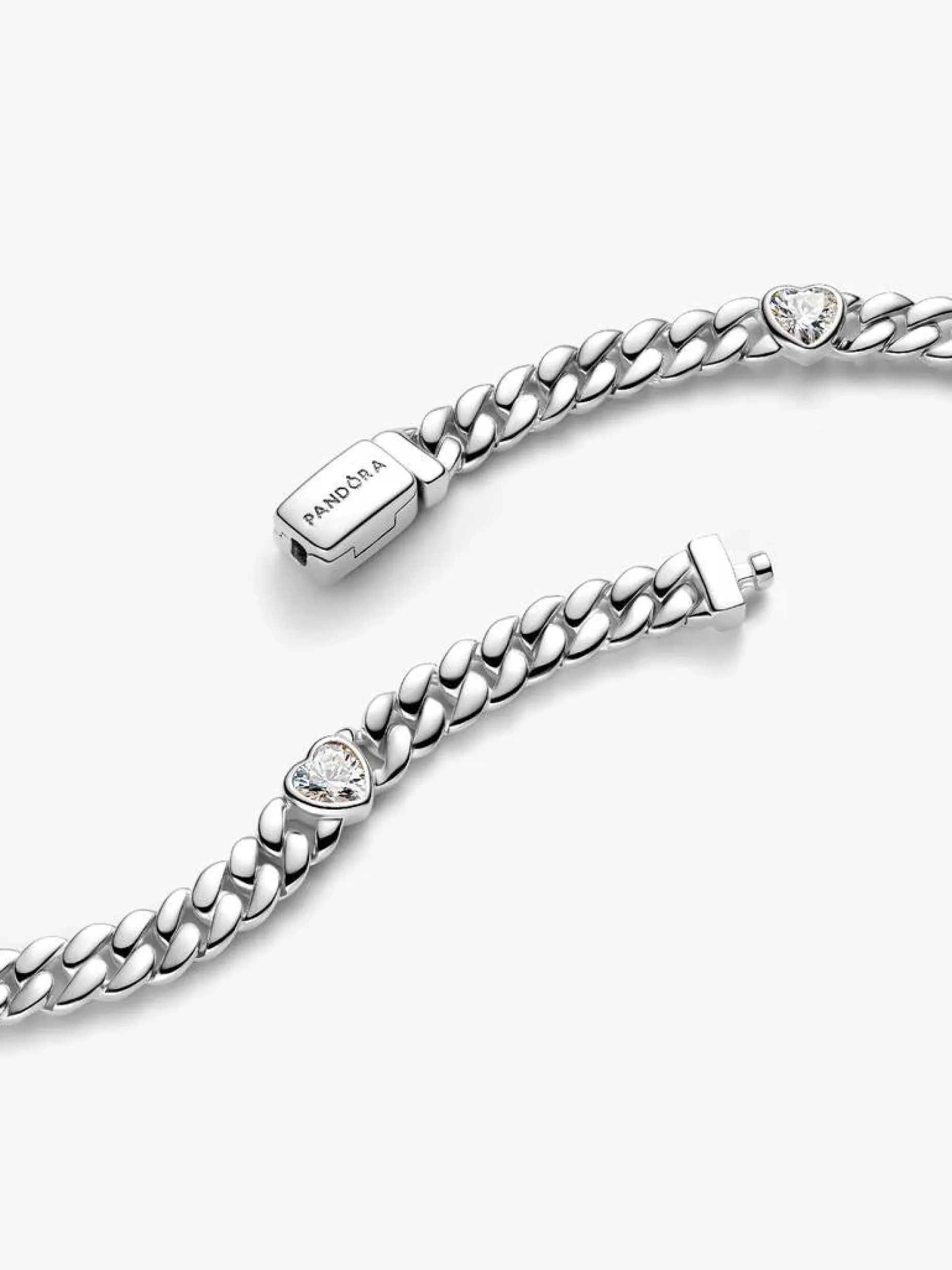 Pulsera de Cadena Cubana Corazón PANDORA - 594226C01-20