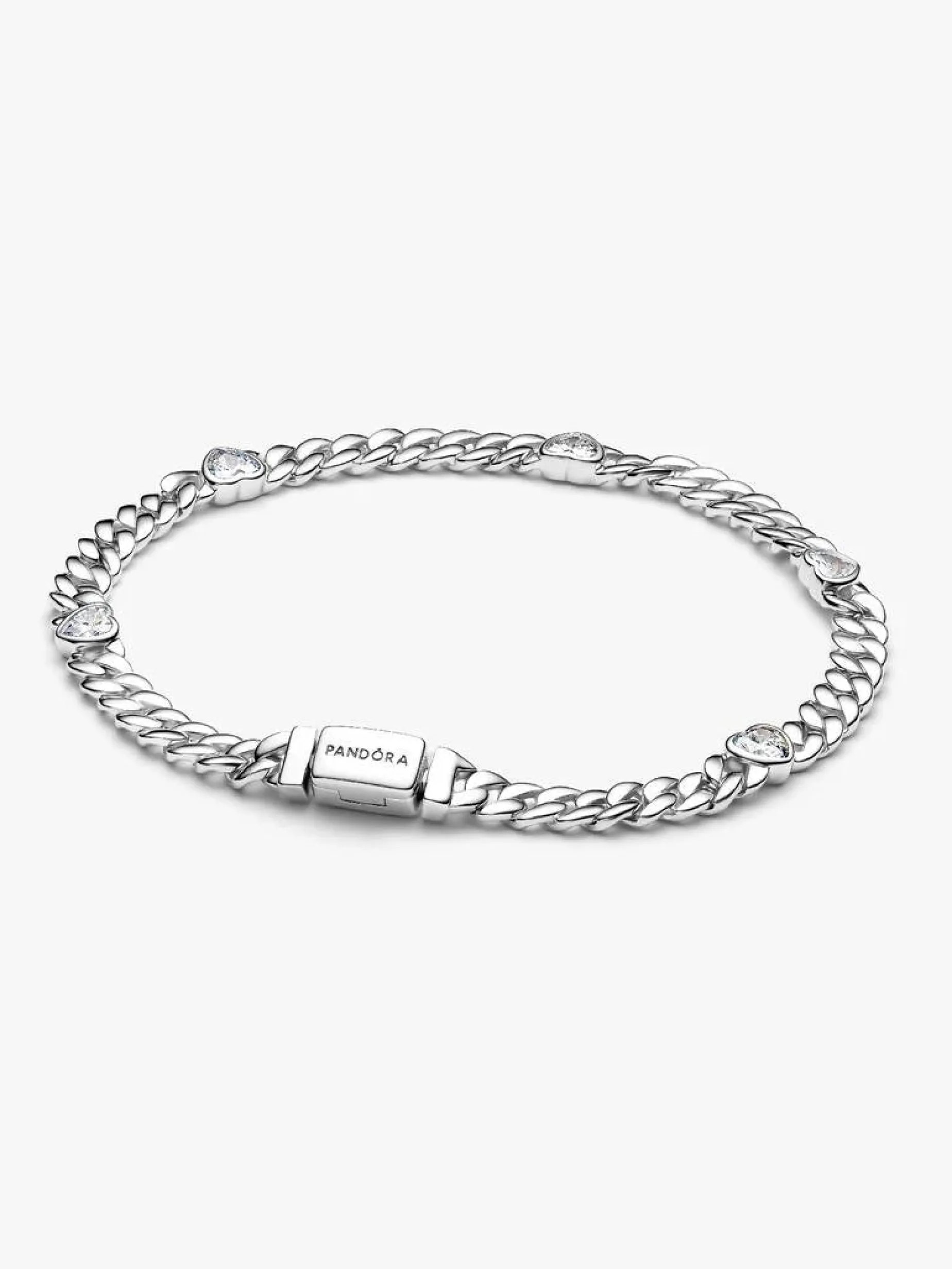 Pulsera de Cadena Cubana Corazón PANDORA - 594226C01-20