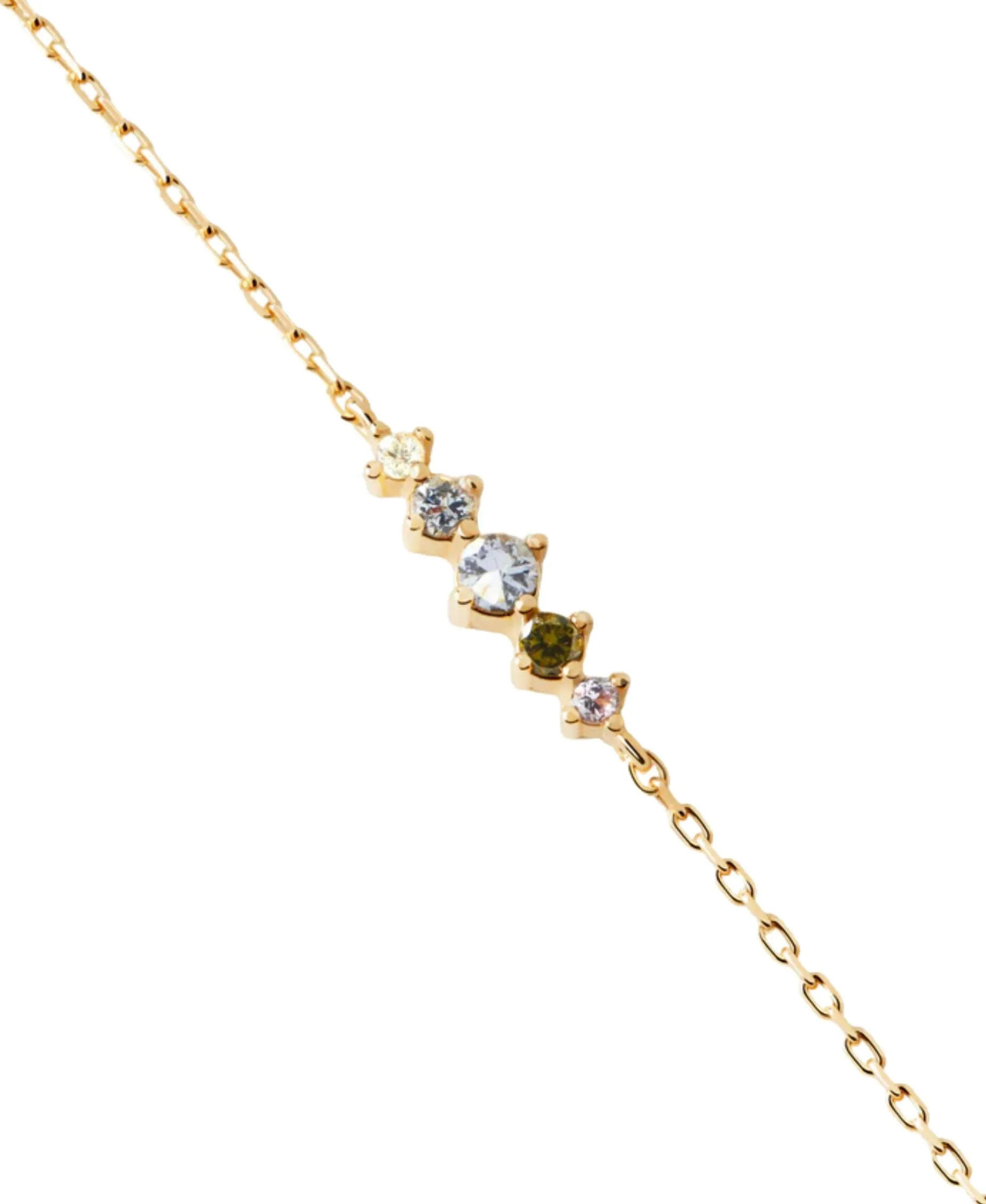 Pulsera Estela PDPAOLA Plata con Baño de Oro 18K y Circonitas Multicolor | PU01-A42-U
