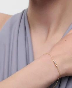 Pulsera Estela PDPAOLA Plata con Baño de Oro 18K y Circonitas Multicolor | PU01-A42-U