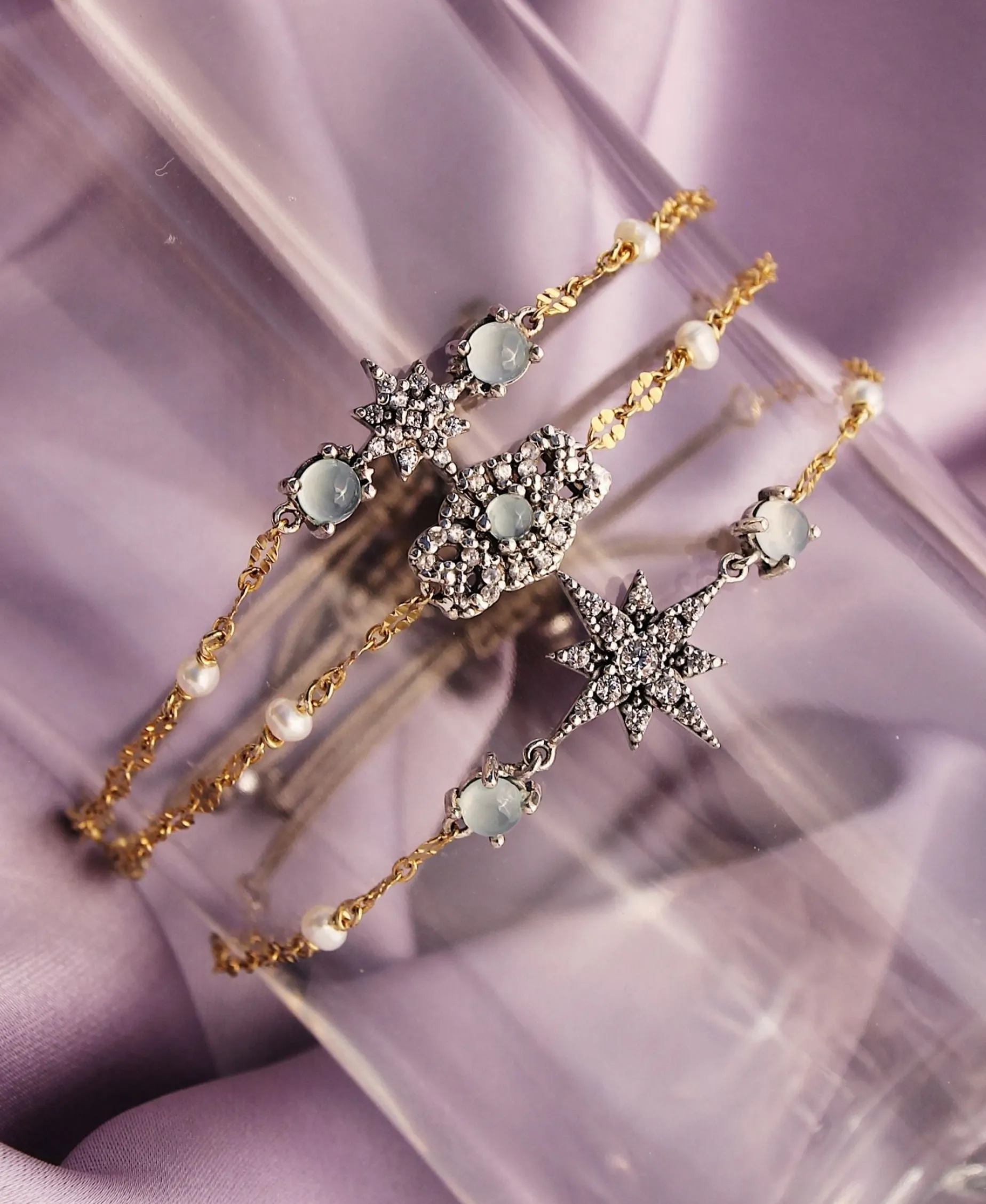 Pulsera Estrella Grande DELCERRO Plata y Calcedonia | 10701CA