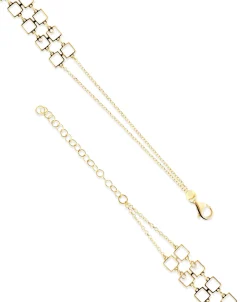 Pulsera Geométrica con Diamantes en Oro Amarillo