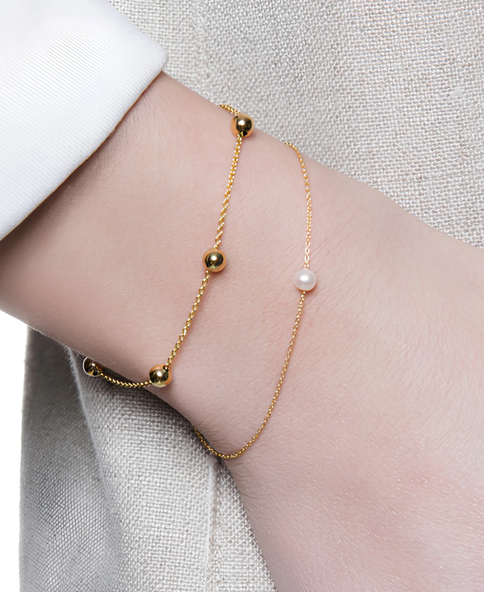 Pulsera Gold&Roses Sunrise Drop Oro Amarillo y Perlas | GR-083