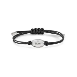 Pulsera Gucci Trademark Piel y Plata | YBA79719400100U