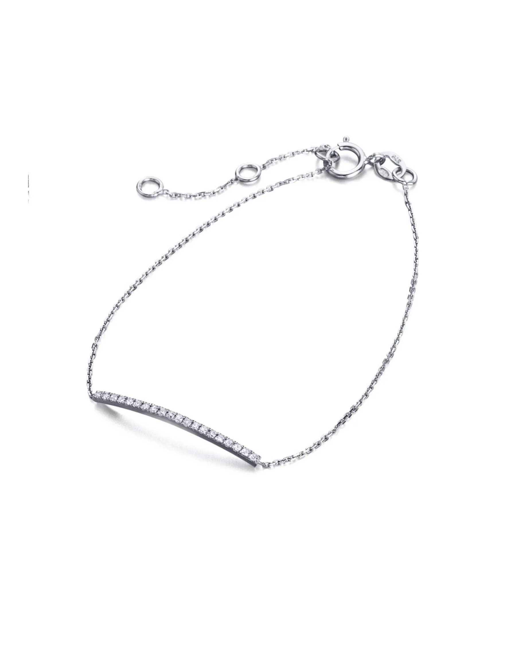 Pulsera LECARRÉ Barra Oro Blanco y Diamantes | GC003OB.00