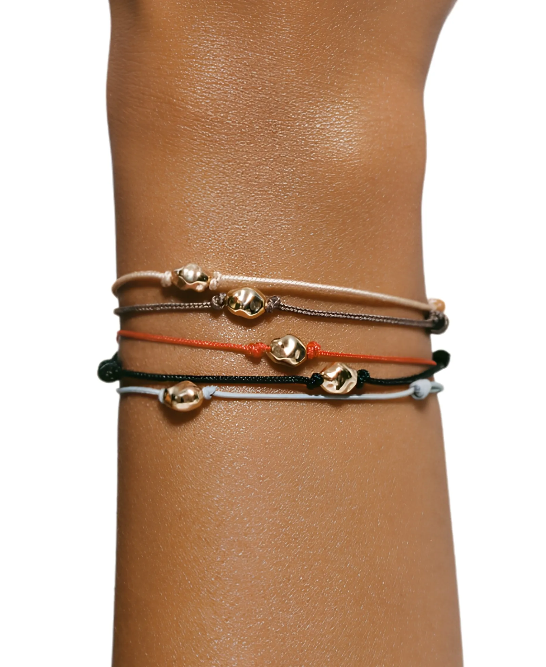Pulsera LECARRÉ Pepita Oro Macramé Negro | GC056OA.BK