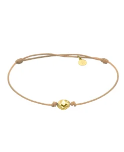 Pulsera LECARRÉ Pepita Oro Macramé Camel | GC056OA.CA