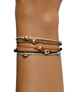 Pulsera LECARRÉ Pepita Oro Macramé Camel | GC056OA.CA
