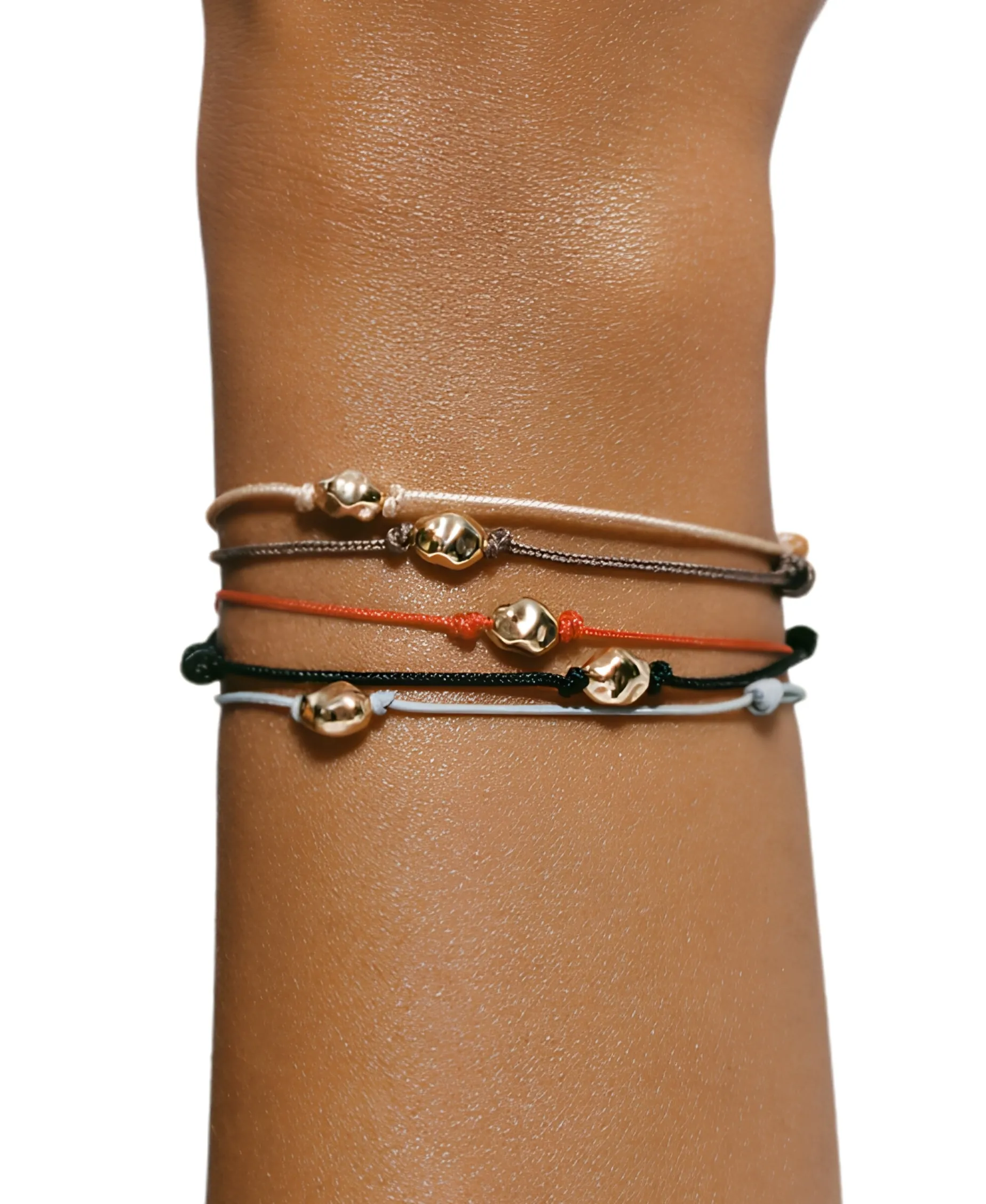 Pulsera LECARRÉ Pepita Oro Macramé Camel | GC056OA.CA