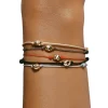 Pulsera LECARRÉ Pepita Oro Macramé Chocolate | GC056OA.CH