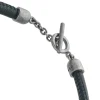 Pulsera Marco Dal Maso Acies Sliding en Plata Oxidada, Esmalte y Cuero | AGBR0119-01BVPN1E