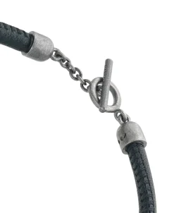 Pulsera Marco Dal Maso Acies Sliding en Plata Oxidada, Esmalte y Cuero | AGBR0119-01BVPN1E