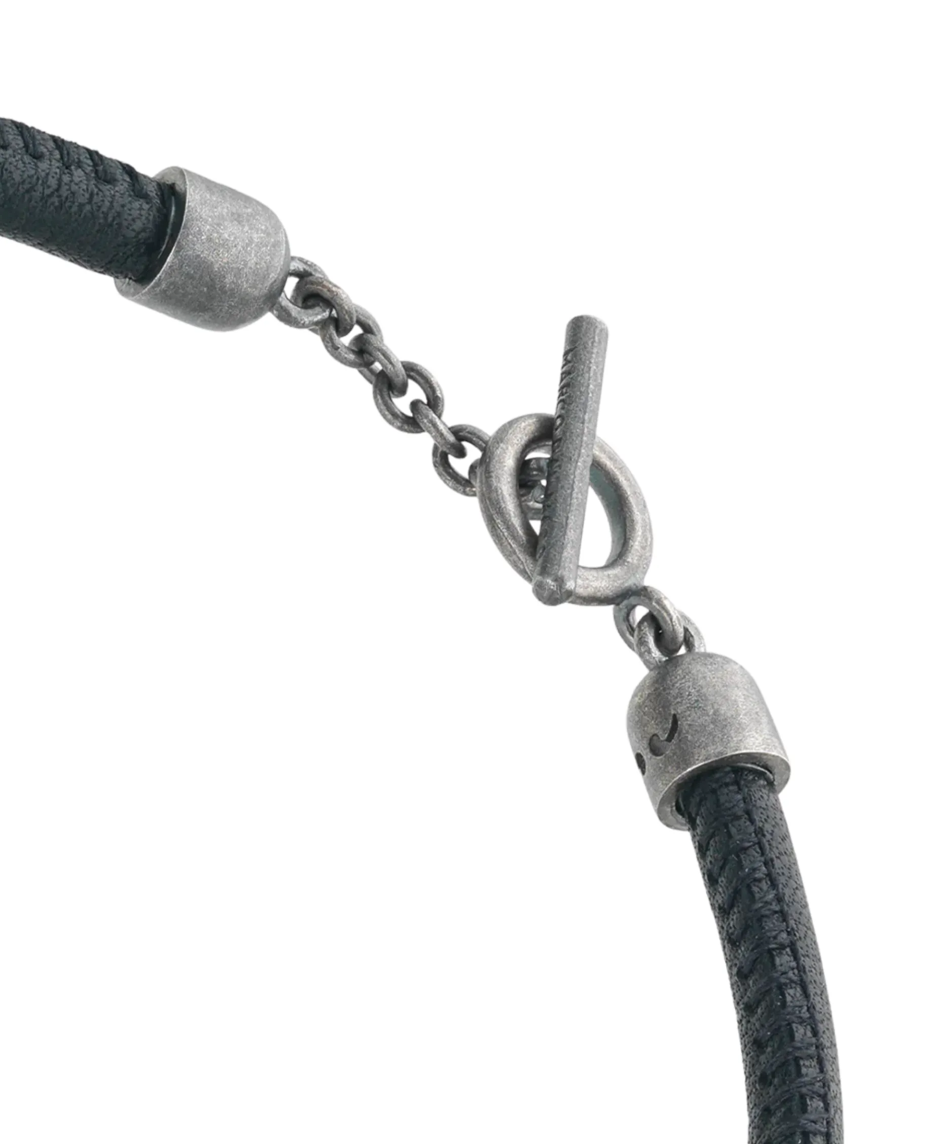 Pulsera Marco Dal Maso Acies Sliding en Plata Oxidada, Esmalte y Cuero | AGBR0119-01BVPN1E