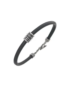 Pulsera Marco Dal Maso Acies Sliding en Plata Oxidada, Esmalte y Cuero | AGBR0119-01BVPN1E