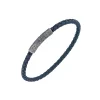 Pulsera Marco Dal Maso Lash Slim con Cierre de Cilindro en Plata y Cuero Azul | AGBR34-01BVPB2