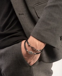 Pulsera Marco Dal Maso Moneda en Plata Pulida y Oxidada | AGBR0112-01BVPN1