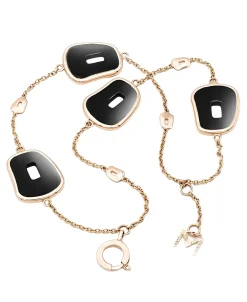 Pulsera Mattioli Puzzle Con Nacar Negro en Oro Rosa Letra M | MBR054R157