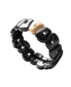 Pulsera Mattioli Puzzle En Ceramica Negra y Oro Rosa | MBR054C154OR