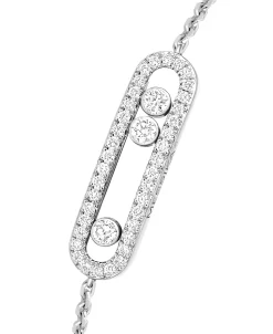 Pulsera Messika Baby Move Pavé Oro blanco | 04325-WG