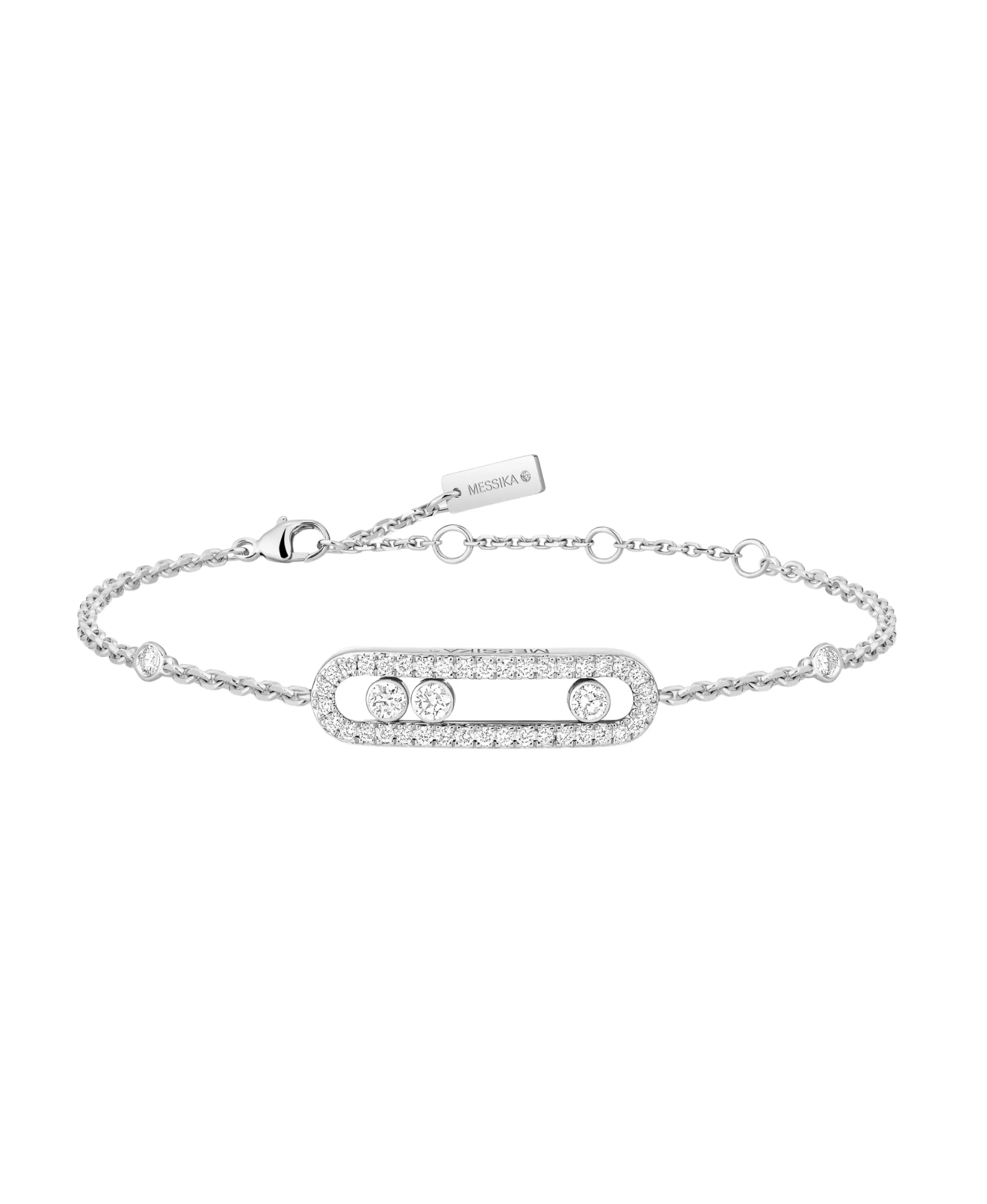 Pulsera Messika Baby Move Pavé Oro blanco | 04325-WG
