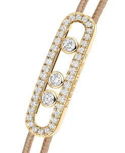 Pulsera Messika Cordón Beige Con Pavé Care(s) | 14102-YG