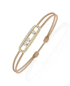 Pulsera Messika Cordón Beige Con Pavé Care(s) | 14102-YG
