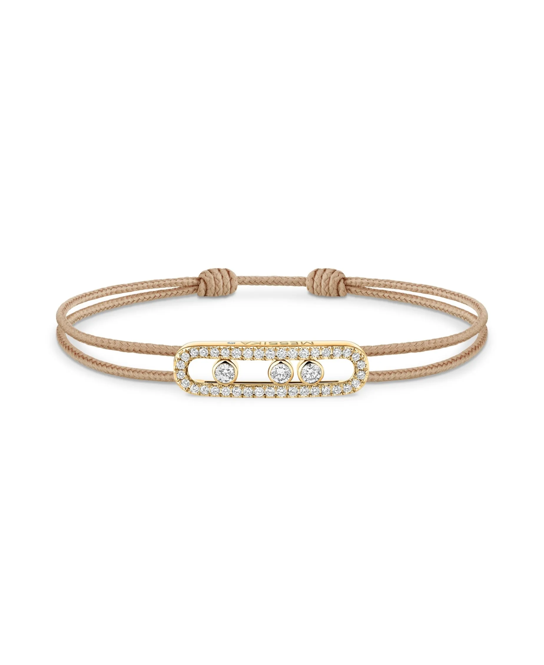 Pulsera Messika Cordón Beige Con Pavé Care(s) | 14102-YG