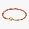 Pulsera Pandora de cadena de caja trenzada Dorada | 563816C01-20