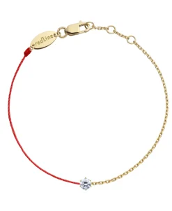 Pulsera Redline Absolu Oro Amarillo Hilo Rojo | 829IJ