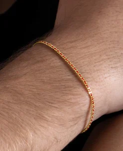 Pulsera Redline Aurore Oro Amarillo Hilo Rojo | 617L J