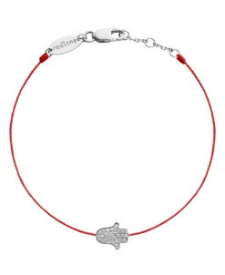 Pulsera Redline Fatma Oro Blanco Hilo Rojo | 163B