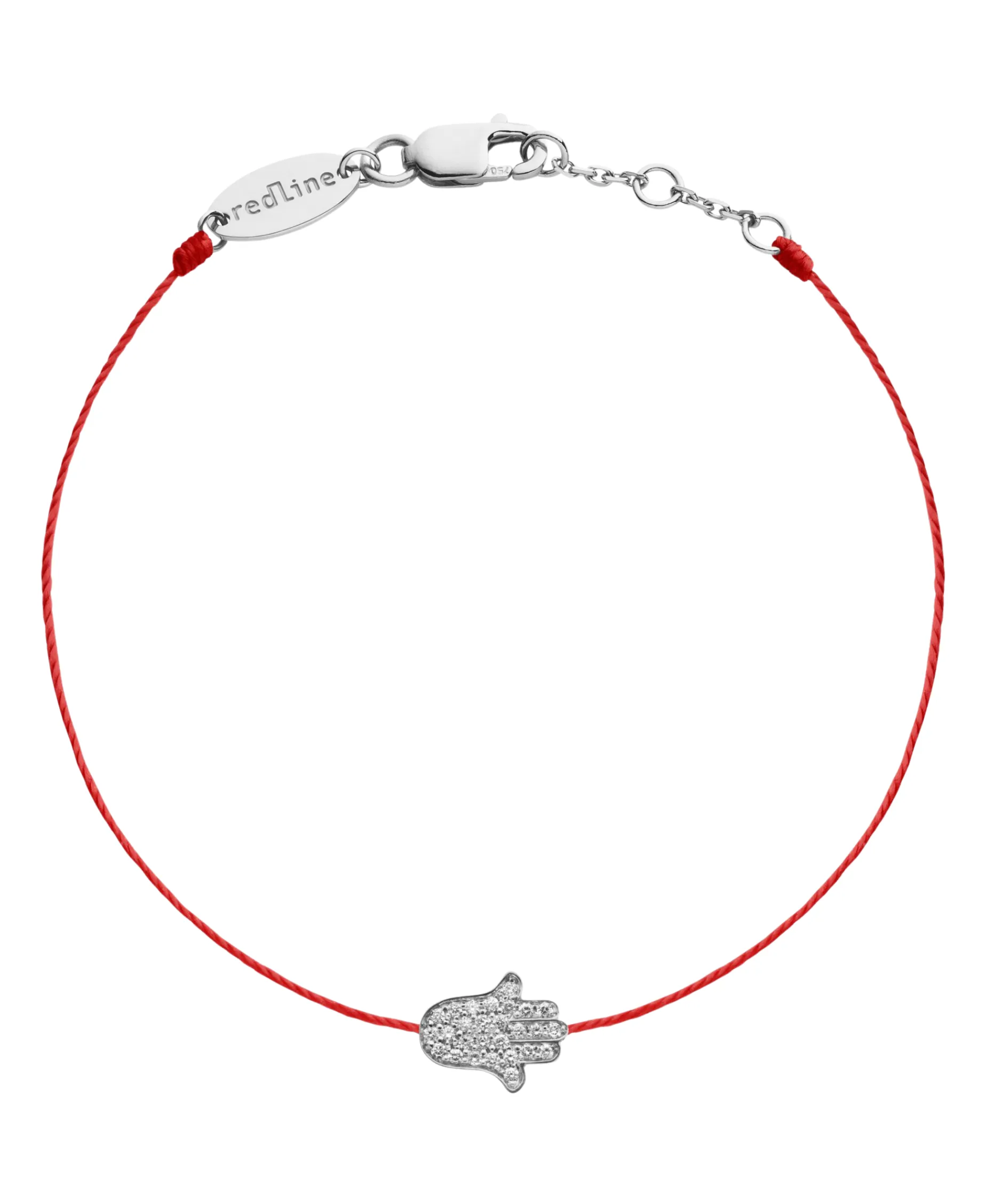 Pulsera Redline Fatma Oro Blanco Hilo Rojo | 163B
