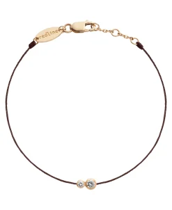 Pulsera Redline Infinite Diamante Oro Rosa Hilo Cafe | 44R