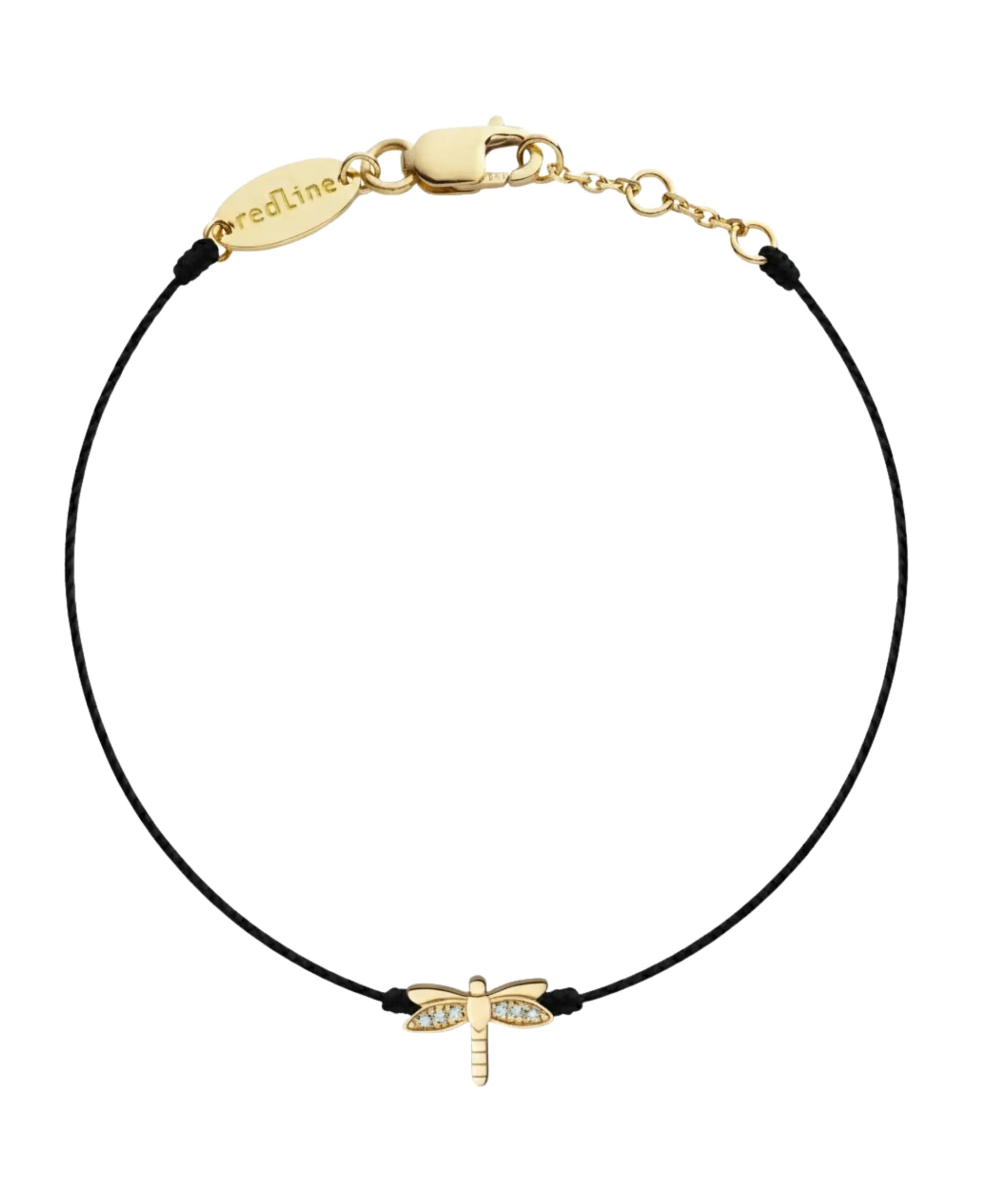 Pulsera Redline Libellule Oro Amarillo Hilo Negro | 867J
