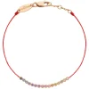 Pulsera Redline Marilyn Rainbow Oro Rosa Hilo Rojo | 893R