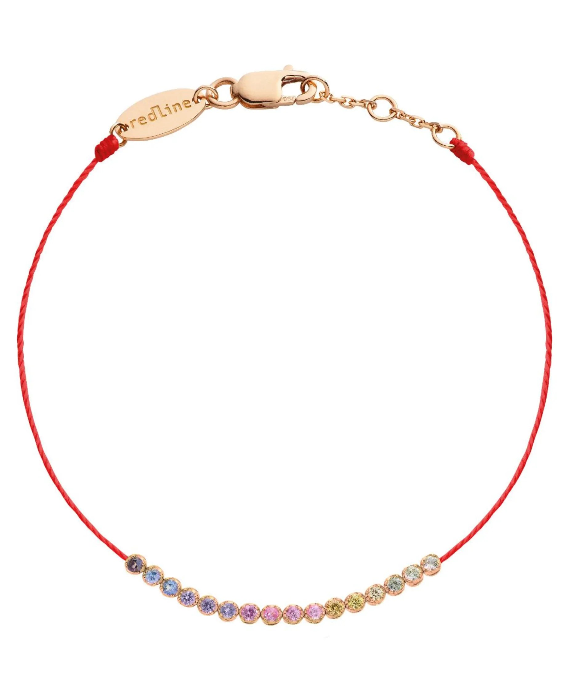 Pulsera Redline Marilyn Rainbow Oro Rosa Hilo Rojo | 893R