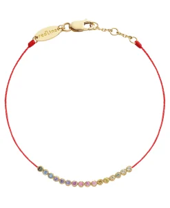 Pulsera Redline Marilyn Rainbow Oro Amarillo Hilo Rojo | 893J