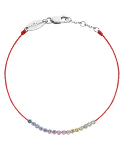 Pulsera Redline Marilyn Rainbow Oro Blanco Hilo Rojo | 893B