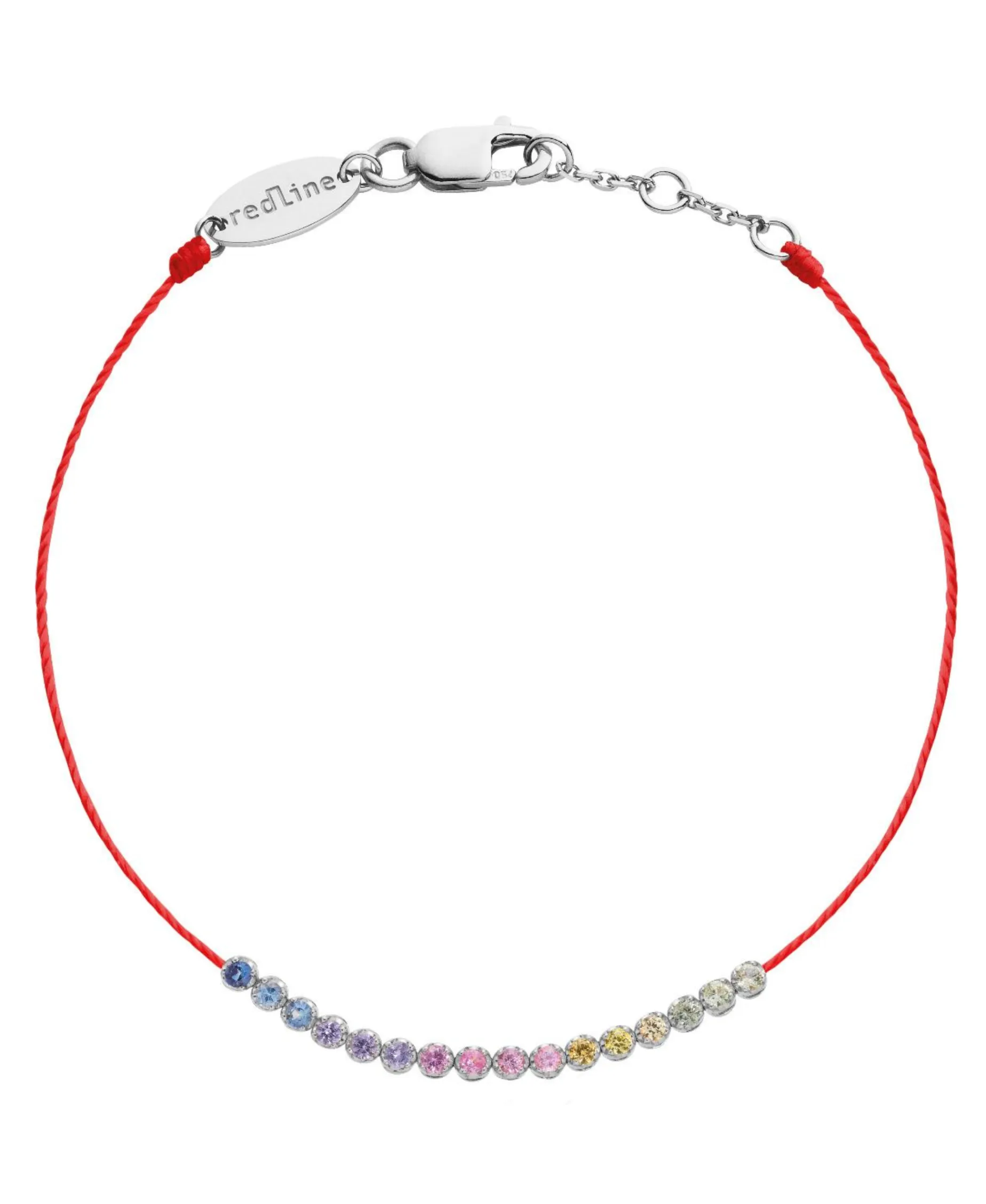 Pulsera Redline Marilyn Rainbow Oro Blanco Hilo Rojo | 893B