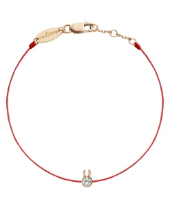 Pulsera Redline Rabbit mini Oro Rosa Hilo Rojo | 849R