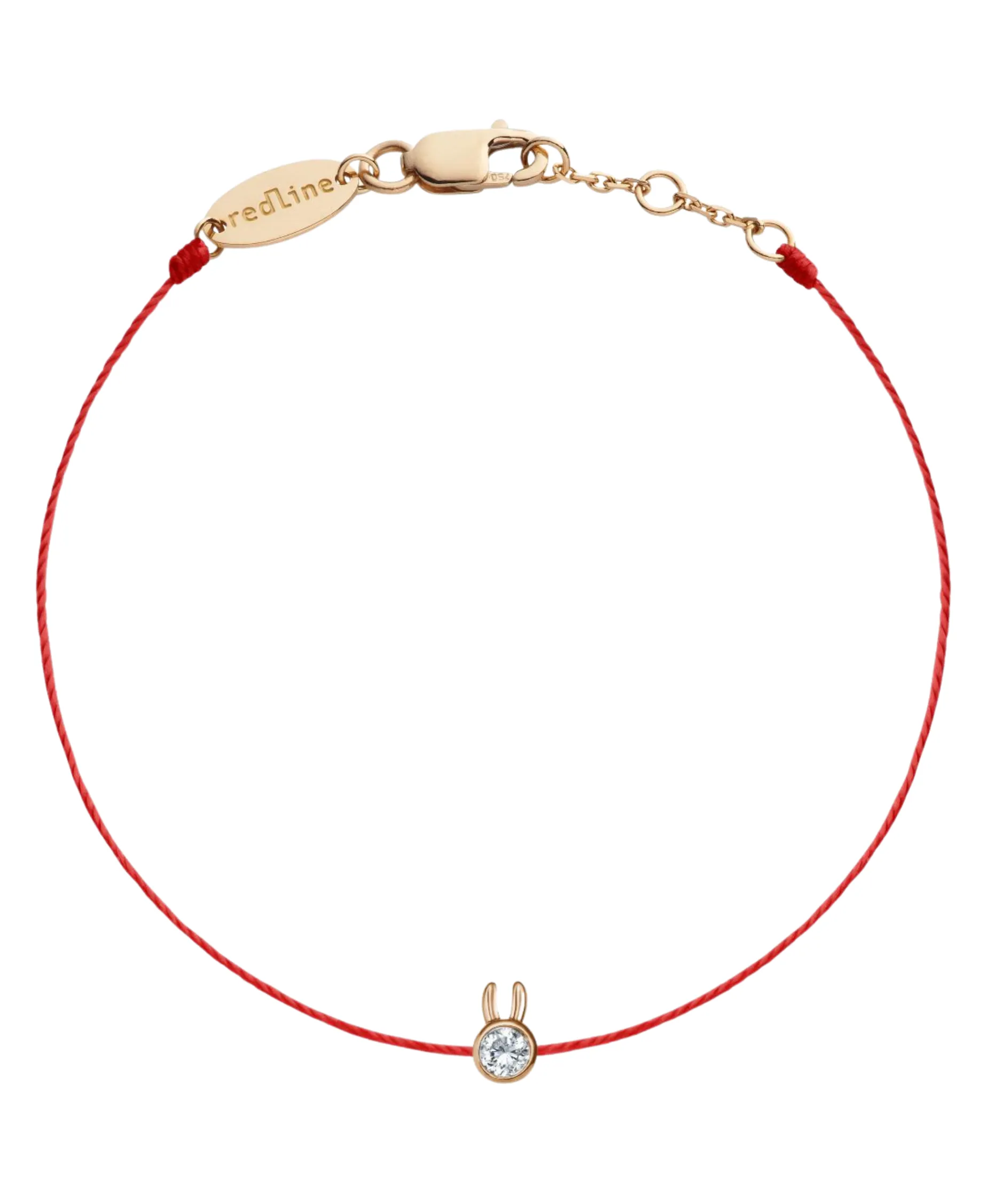 Pulsera Redline Rabbit mini Oro Rosa Hilo Rojo | 849R
