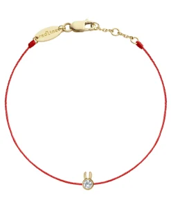 Pulsera Redline Rabbit mini Oro Amarillo Hilo Rojo | 849J