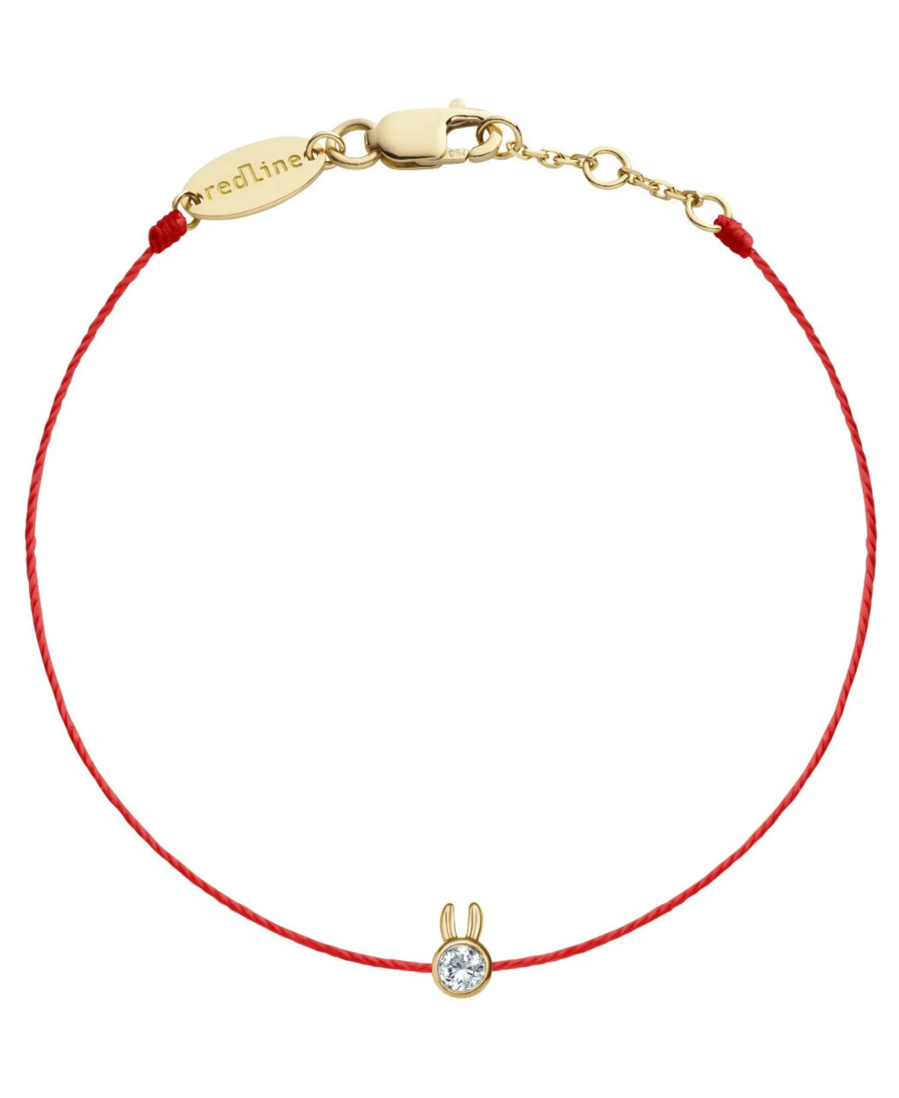 Pulsera Redline Rabbit mini Oro Amarillo Hilo Rojo | 849J
