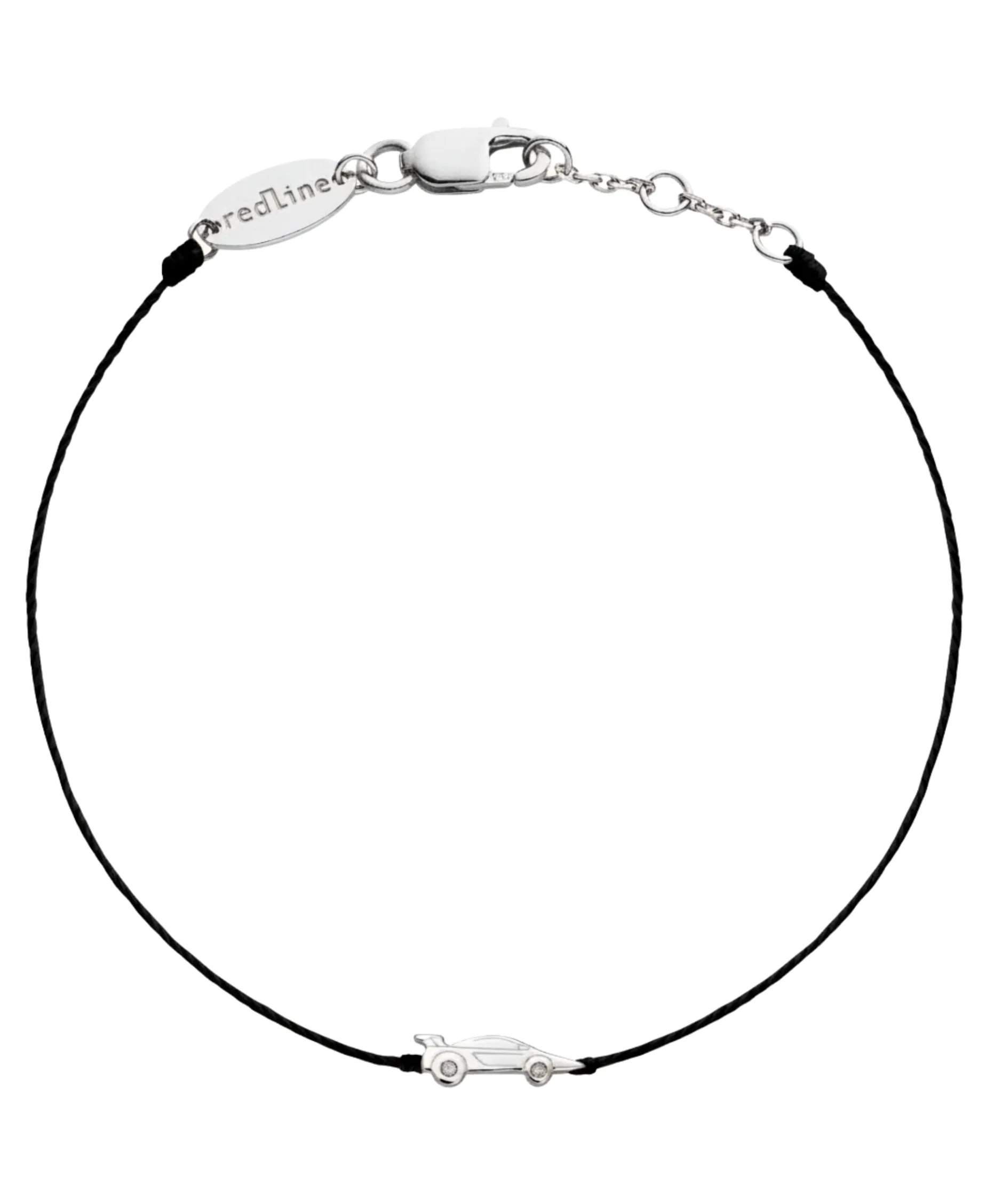 Pulsera Redline Turbo Oro Blanco Hilo Negro | 809B