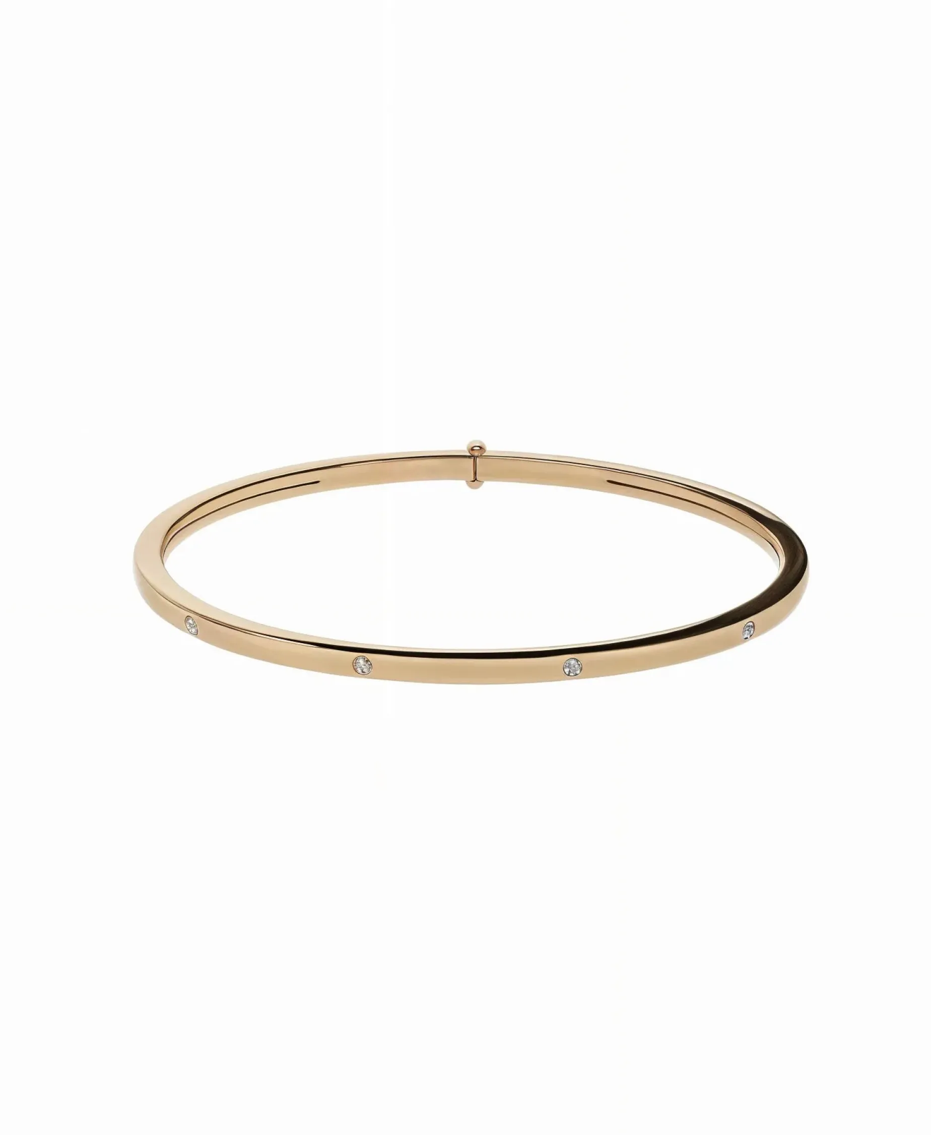 Pulsera Rígida con 8 Diamantes en Oro Amarillo