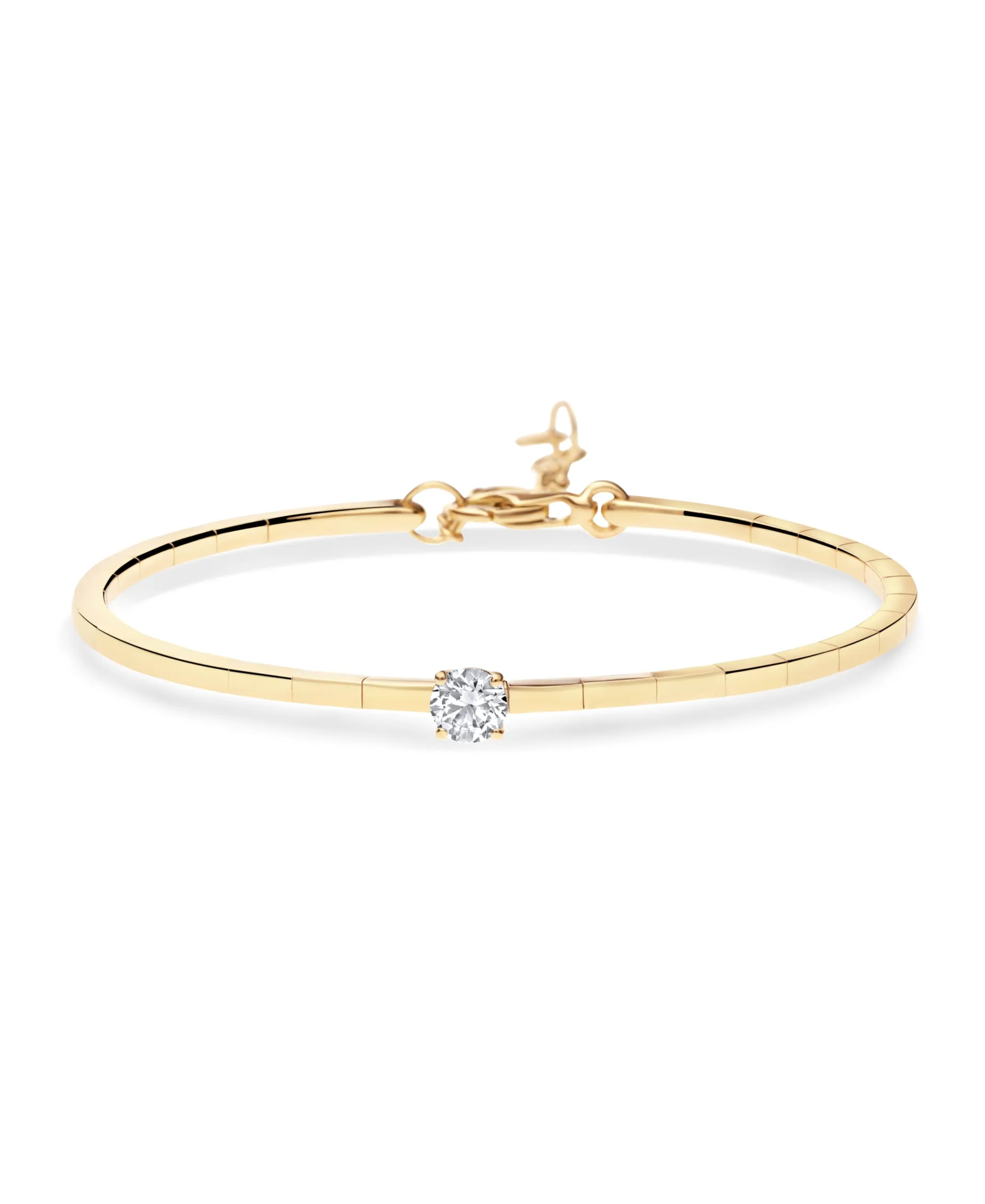 Pulsera Rígida con Diamante Solitario 0,50 cts en Oro Amarillo